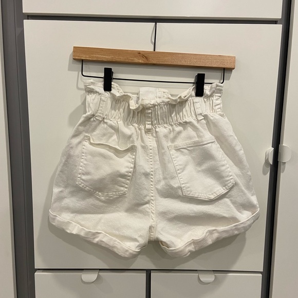 Oak and Fort - Paperbag Denim Shorts - White - Size XS - Picture 2 of 4